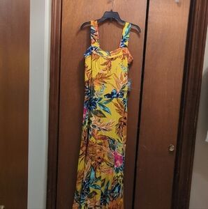 Vince Camuto Floral Yellow Maxi Dress